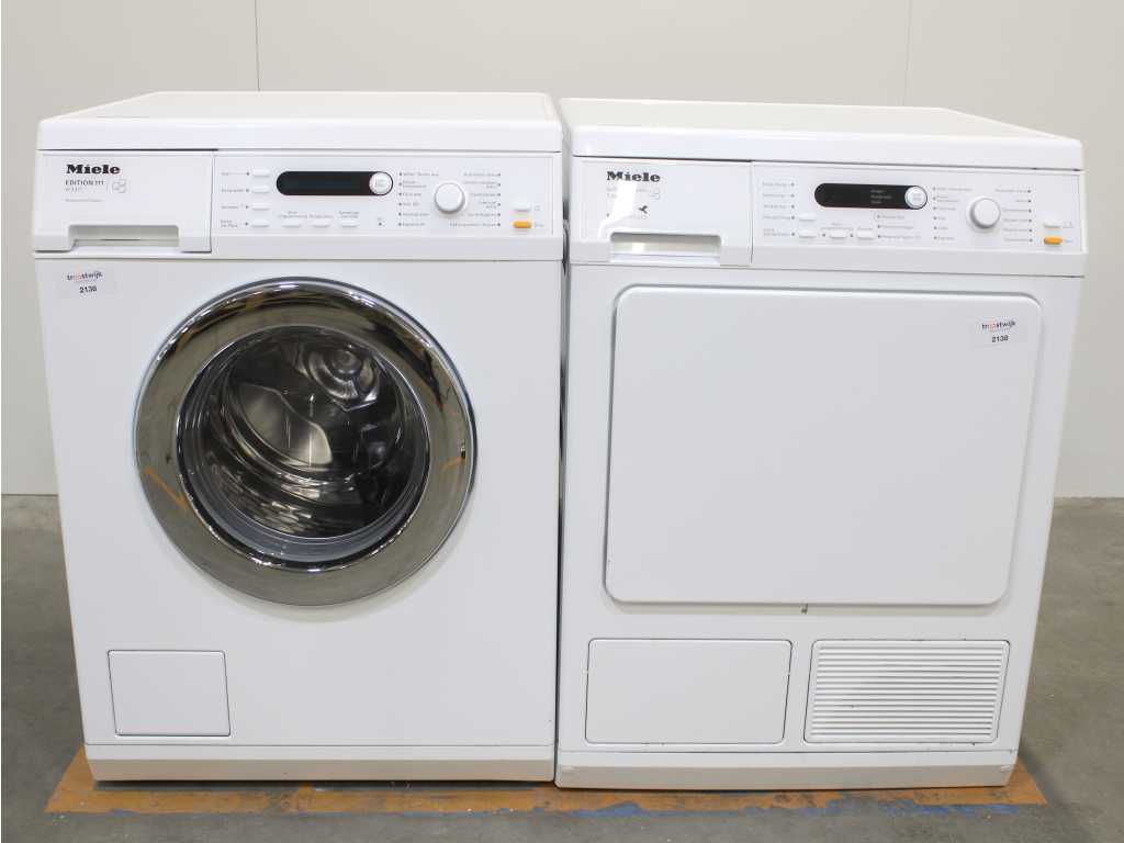 Miele W 5825 SoftCare System Washing Machine & Miele T 8827 WP SoftCare System EcoComfort Dryer
