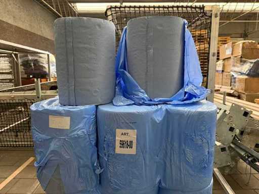 2 rotoli di rullo industriale incollato blu a 3 strati 36 cm (2 rotoli 180 metri in foil) (10 volte)