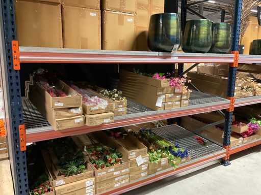 Emerald Vases and various artificial flowers