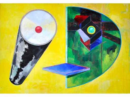 Bob Lens - Mask Espace - oil on canvas - 140x200 cm