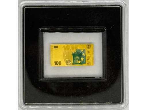 Goud 999 (1/500 oz) – "Euro Bankbiljetten Serie II" 100 euro - Tsjaad 3000 frank CFA gouden munt staaf