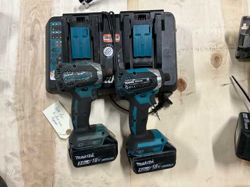 Makita DTD153 accu slagschroevendraaier (2x)