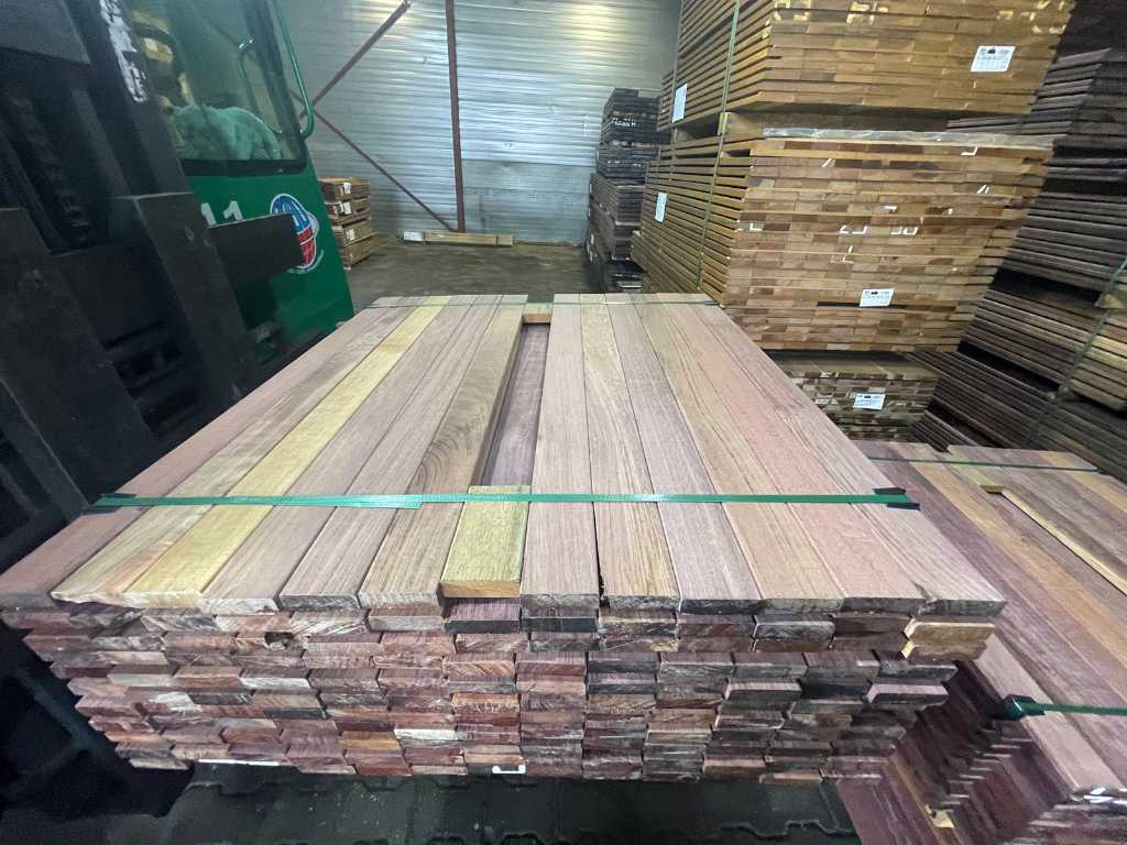 Hardhouten planken geschaafd 21x70mm, lengte 95cm (162x)