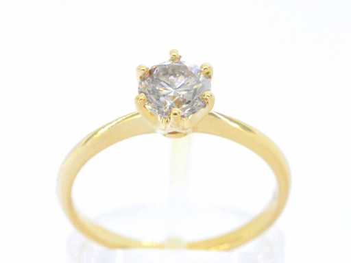 Gouden solitair ring met diamant