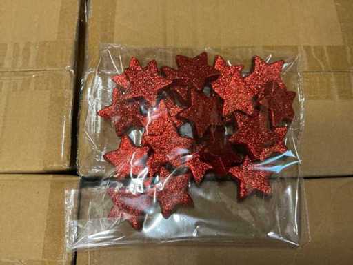 Partij stars 4,6x4,6cm foam loose glitter red (14976x)