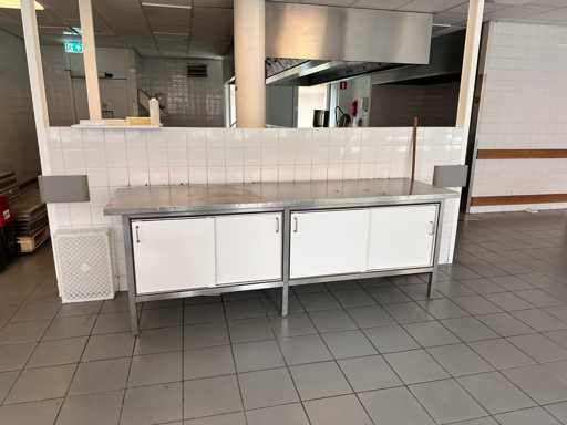 Rvs werktafel 250cm