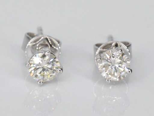 Boucles d’oreilles en diamant en or blanc 1,00 carat