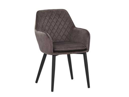 Colenis - Sedia da pranzo Jay - Set di 6 - Marrone - Velluto - Velluto - Con bracciolo