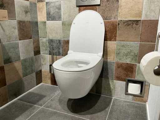 Geberit - Icon - Toaletă montată pe perete cu capac de toaletă