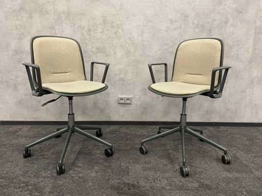 2x Steelcase Cavatina - sedia da ufficio verde/beige