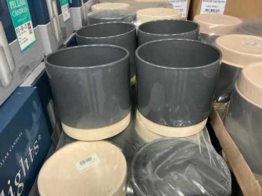 Lot Eno Pot Duo Sober Grey H15.5xD16.5cm (46x)