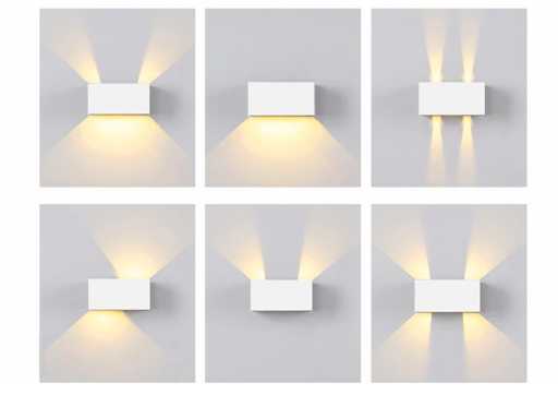 12W LED-Wandlampe 4 Lichter verstellbar wasserdicht (8x)