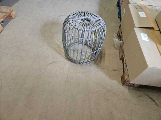 1x Pouf/Table d’appoint en rotin