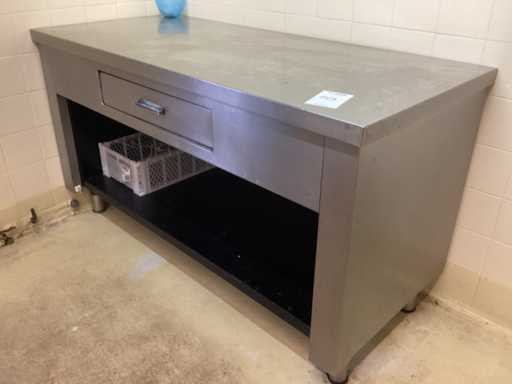 ZANUSSI stainless steel table with drawer