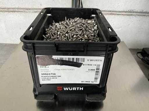 Würth 7,15 kg Schraube LBK 4,2x16 in den stapelbaren Behälter setzen