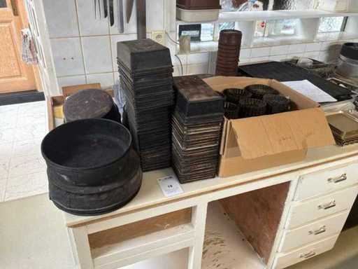 Batch of baking tins