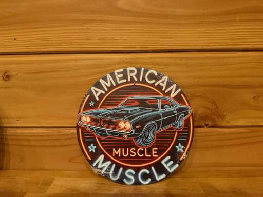 Metal advertising sign round 20cm