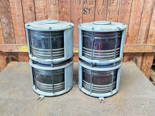 Set de lumini laterale din cupru cu lentile Fresnel