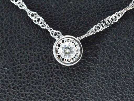Pandantiv din aur alb, diamant strălucitor