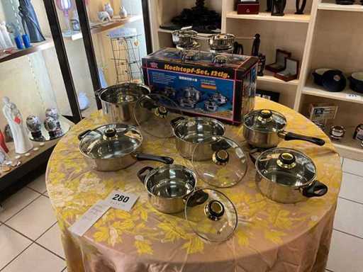 Set di pentole da cucina da 12 pezzi con ferite da fucile da fucile da fuoco