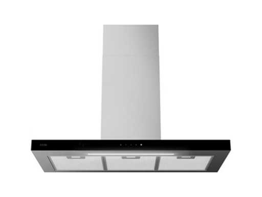 ETNA AB791RVS - RVS schouwkap met glasdesign front - 90 cm - A++