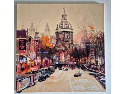 Mischa - Acrylique/Techniques mixtes sur toile - Amsterdam - 50 x 50 cm.