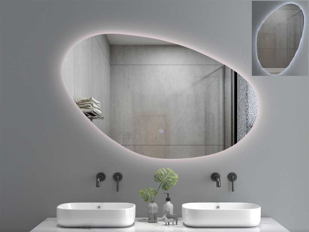 Miroir LED 120x90 cm avec fonction anti-condensation et gradation NOUVEAU