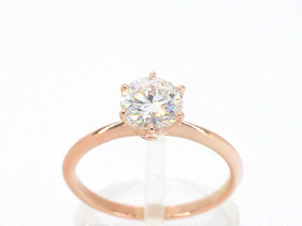 Ring aus Roségold mit Diamanten im Brillantschliff von 1,00 Karat