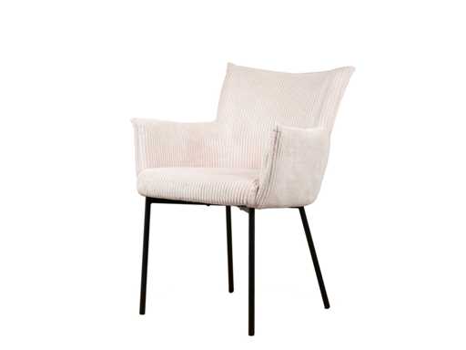 Chaises de salle à manger design en velours beige (6x)