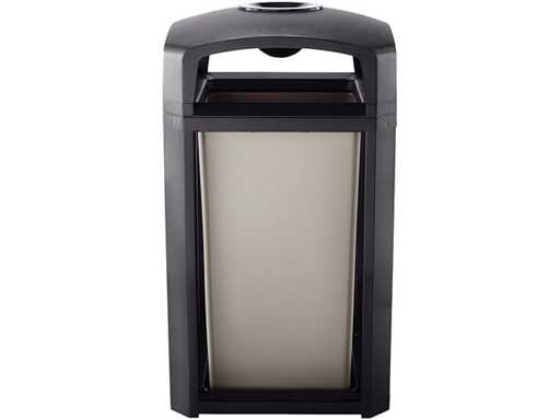 Rubbermaid Landmark Série Conteneur poubelle avec cendrier, capacité 50 gallons