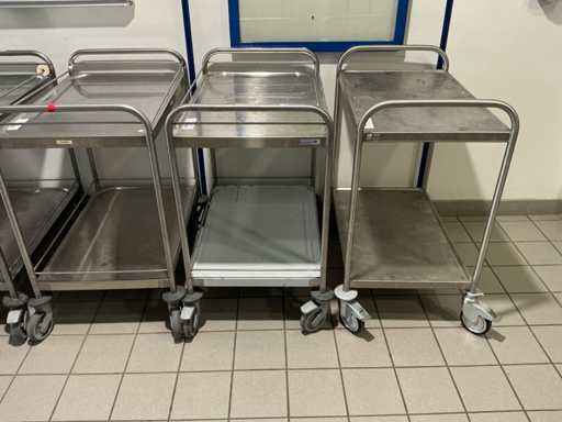 Lot de 3 chariots en inox