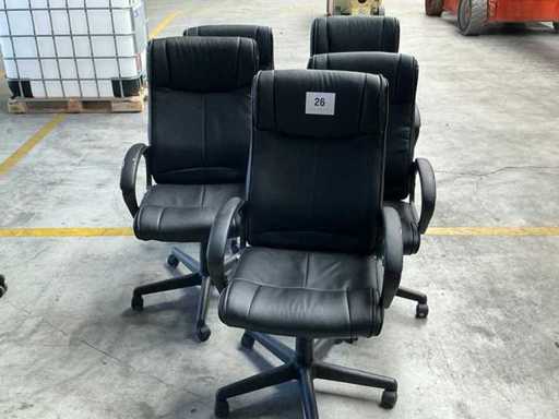Fauteuil de bureau HJH Office en cuir synthétique (5x)