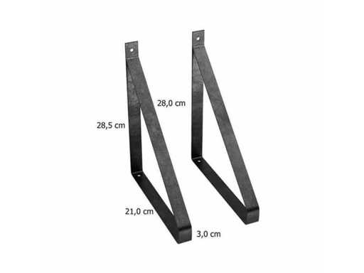 (107x) Industriële plankdragers - zwart - 21 cm