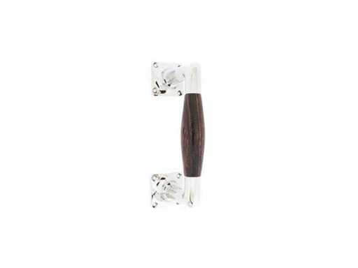 (50x) Greep - Nikkel Glans/Palissanderhout - 16 cm