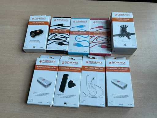 Phonejuice - (85x)phone charger, cables and holders