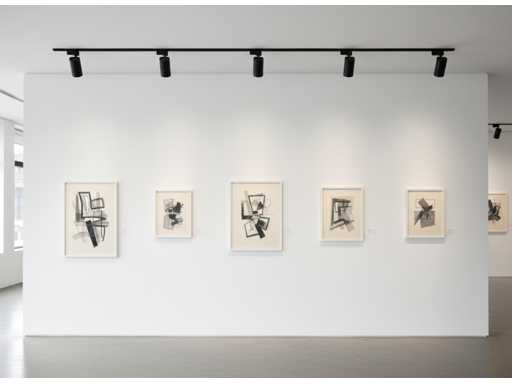 2 meter Railsysteem met 6 st railspot GU10 fitting met ring (4x)