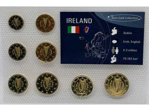 Ensemble de pièces irlandaises Euro-Gold-Collection – 24 carats plaqué or - Limitation 10 000