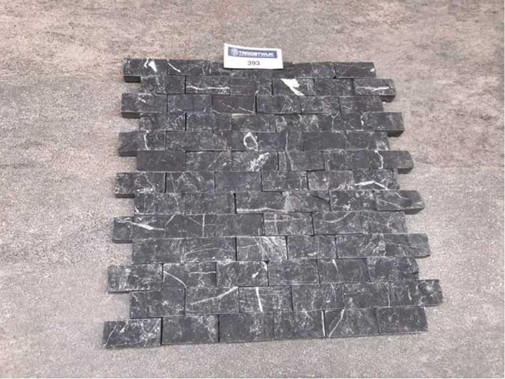 Toros Mosaikfliese aus schwarzem Marmor 10 m²