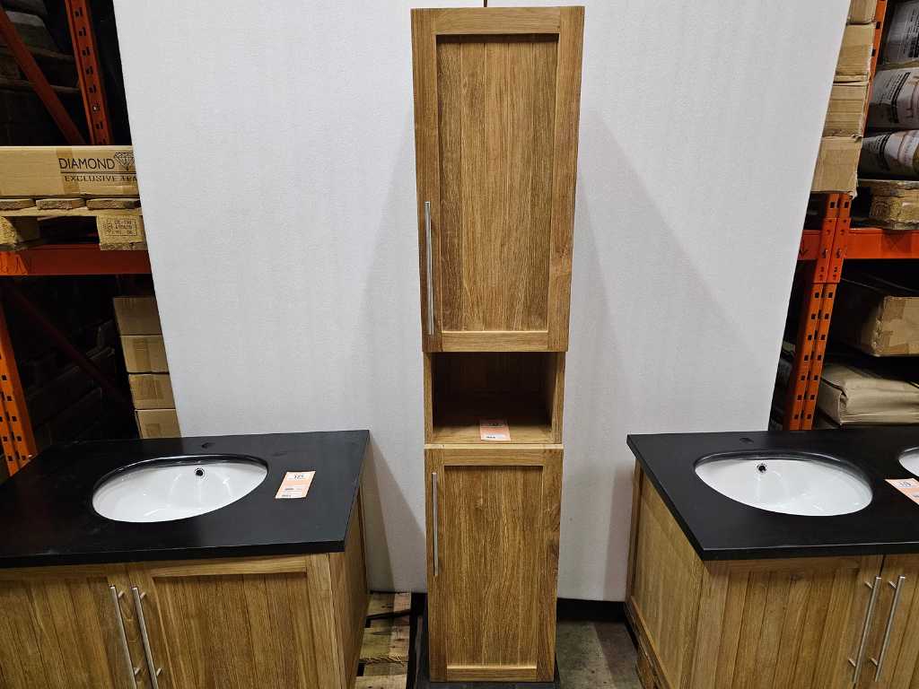 Teak-Line Column Wall Cabinet Milano with Recess with 2 Doors Right