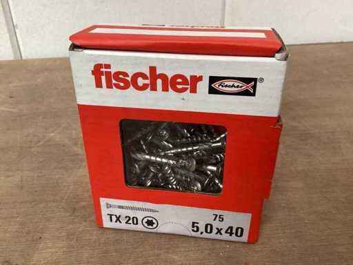 FISCHER Edelstahl-Deckenschraube 5x40, Kasten 75 Stück (26x)