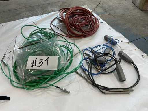 Thermocouples and cartridge heaters for fuel cell measurements or similar