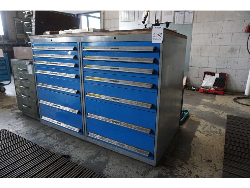 Drawer cabinet with threading equipment