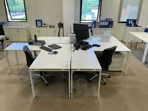 Poste de travail quadruple de bureau