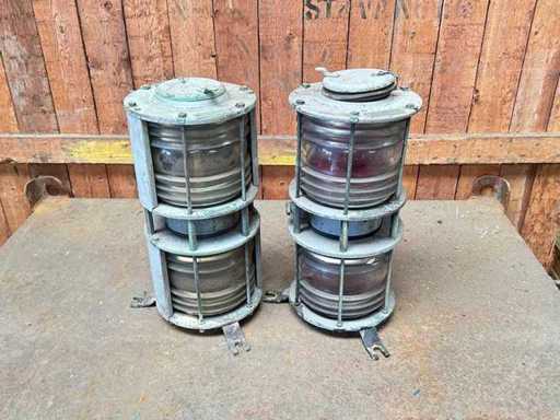 Set de lumini laterale din cupru cu lentile Fresnel