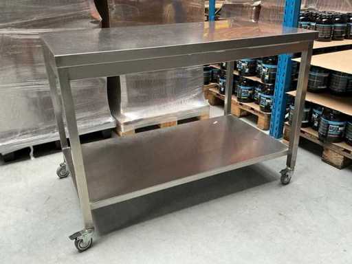 Verrijdbare Rvs werktafel