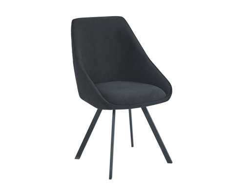 Colenis – Twisty Essstuhl – Set von 6 – Schwarz – Samt – Schwarze Beine