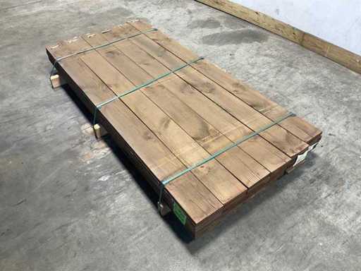 Lames de clôture en pin KDI brun 200x16x1,5 cm (216x)