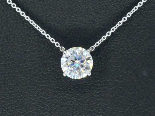 Colier din aur alb cu diamant de 1,00 carat