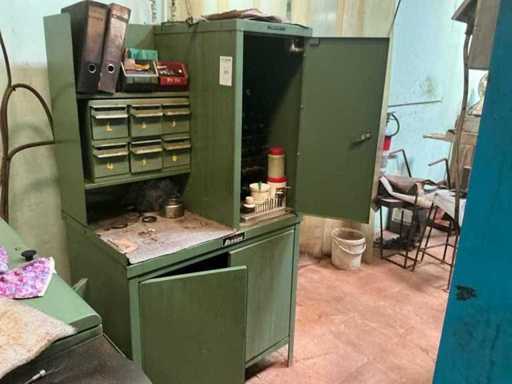 Sunnen Metalen werkplaatskast met inhoud