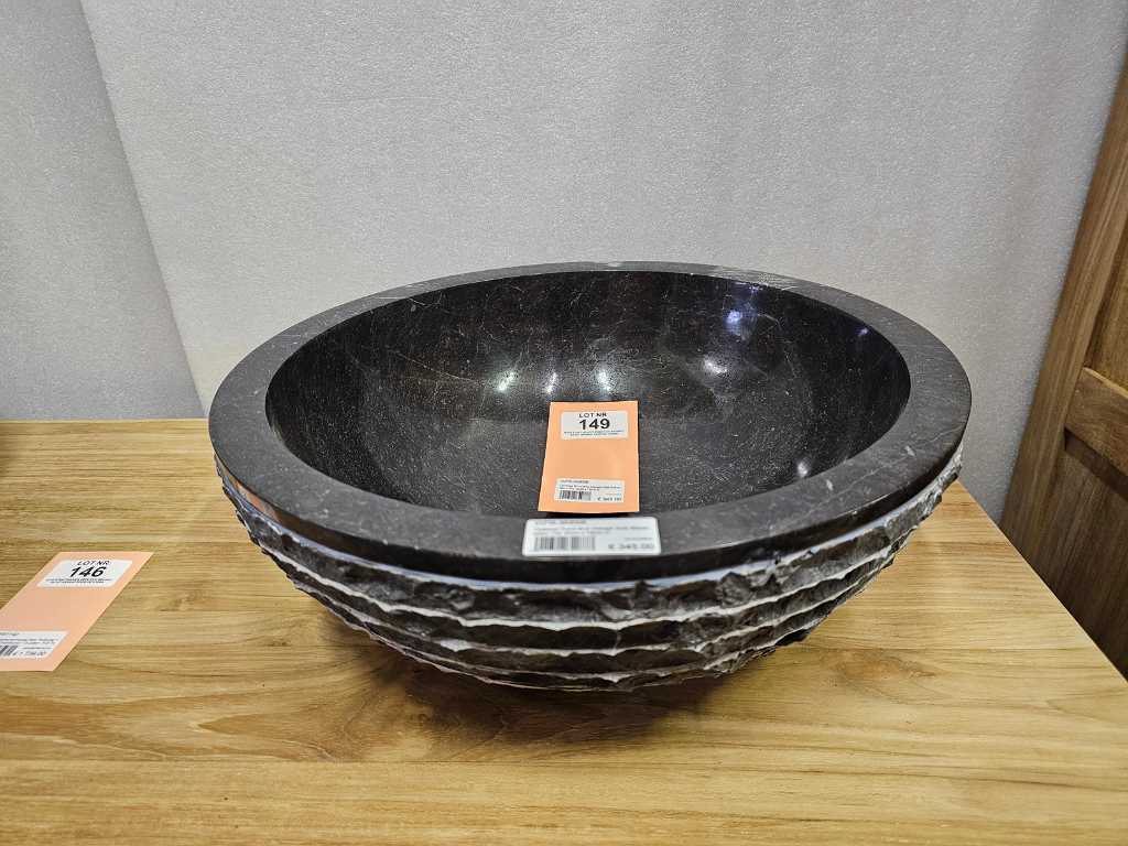 Essential Teak Surface-mounted Washbasin dia 45cm x H18cm Granite